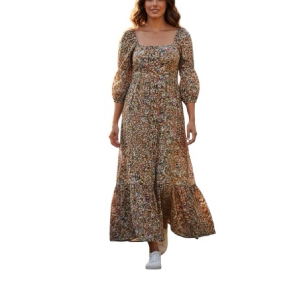 SO Dresses & Skirts - SO midi dress, prairie granny style. Retro.Size small, dainty florals, smocking